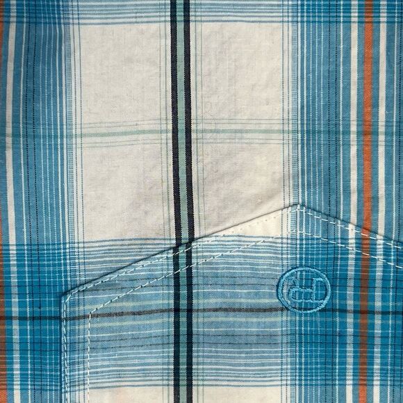 Roper Wear The West Men's Plaid Collared Pockets Button-Up Shirt Blue Size XL - Picture 10 of 12